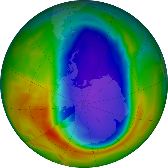 Antarctic ozone map for 12 October 2023